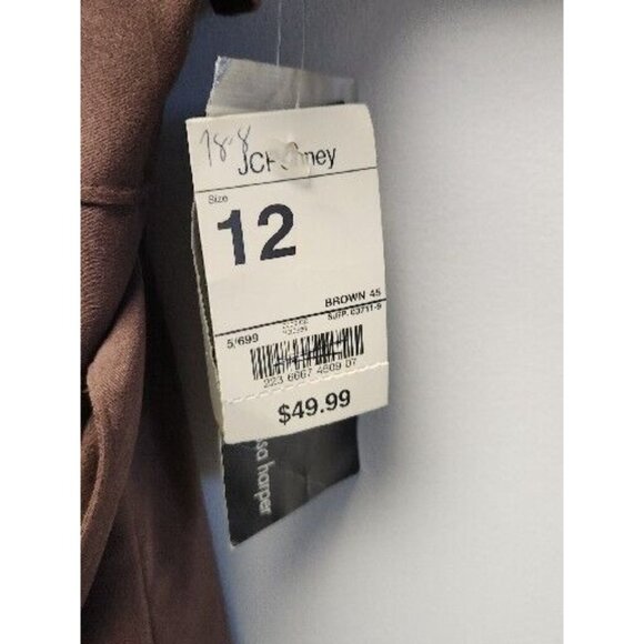 VTG 90's  MHM Melissa Harper Maxi Dress Woman's Sz 12 Brown Minimalist NOS - Picture 2 of 8